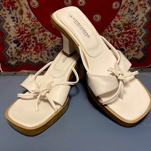 Y2K Square Toe Thong Block Heel Sandals